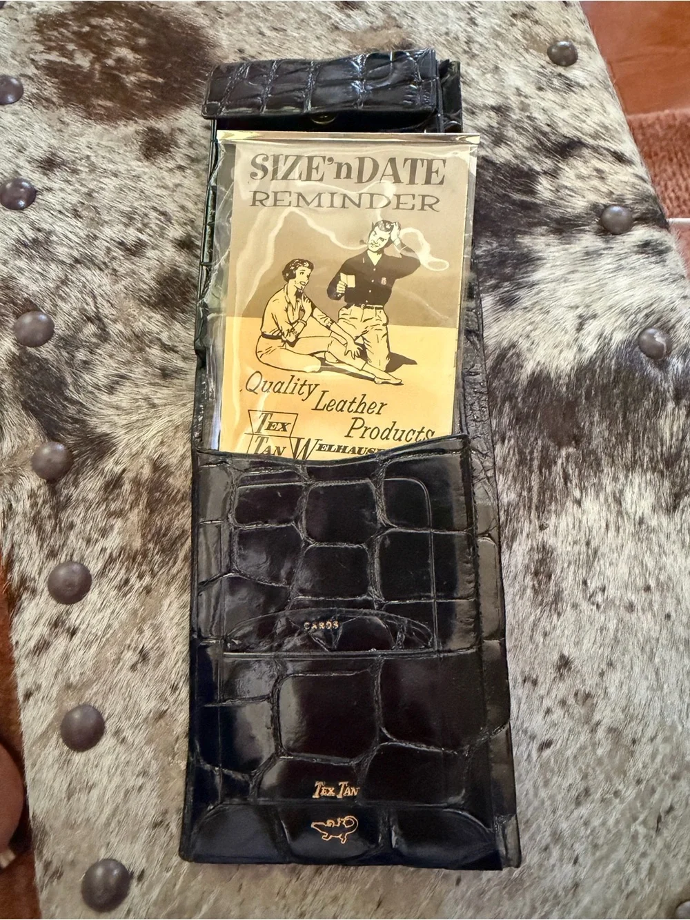 Vintage Tex Tan Welhausen Genuine Domestic Alligator Wallet NOS New Old Stock